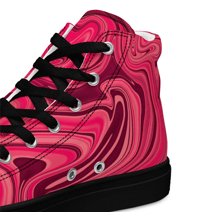 Men's High Top Canvas Shoes - Shades of Magenta Pink Digital Fluid Art product image (2)