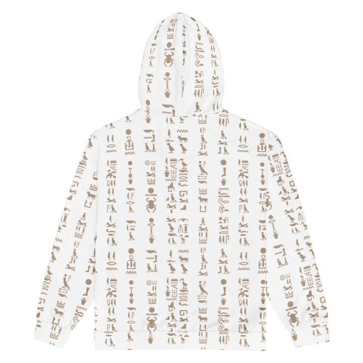 Isis White Hieroglyphs Detail Unisex Zip Hoodie product image (2)