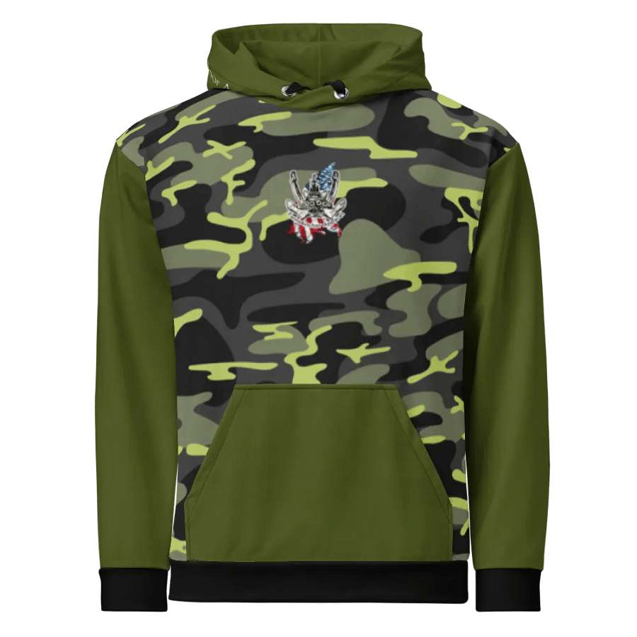 Green & Camouflage Chain Athena Tug & CE Flage Hoodie product image (2)