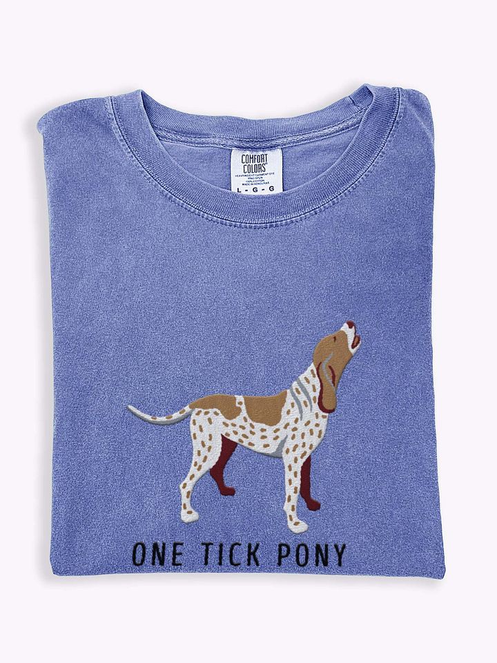 One Tick Pony T-Shirt(Embroidered) of a Redtick Coonhound product image (1)