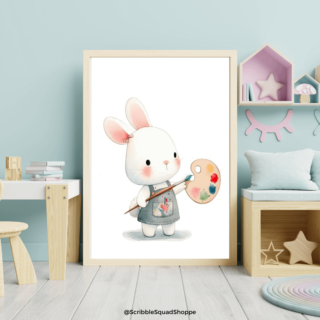Creative Bunny: Whimsical Digital Art of a Bunny Painting product image (2)