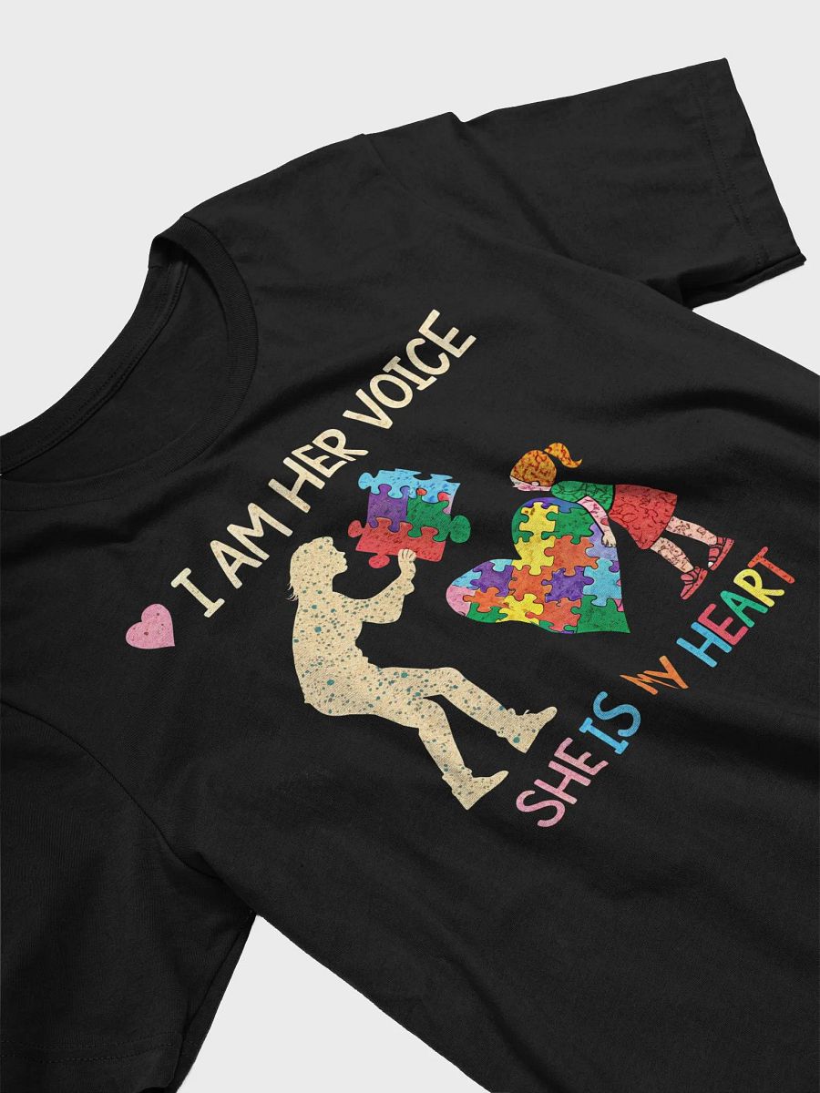 I Am Her Voice She Is My Heart T-Shirt | Autism Mom Dad Advocate Shirt | Special Needs Support Tee product image (3)