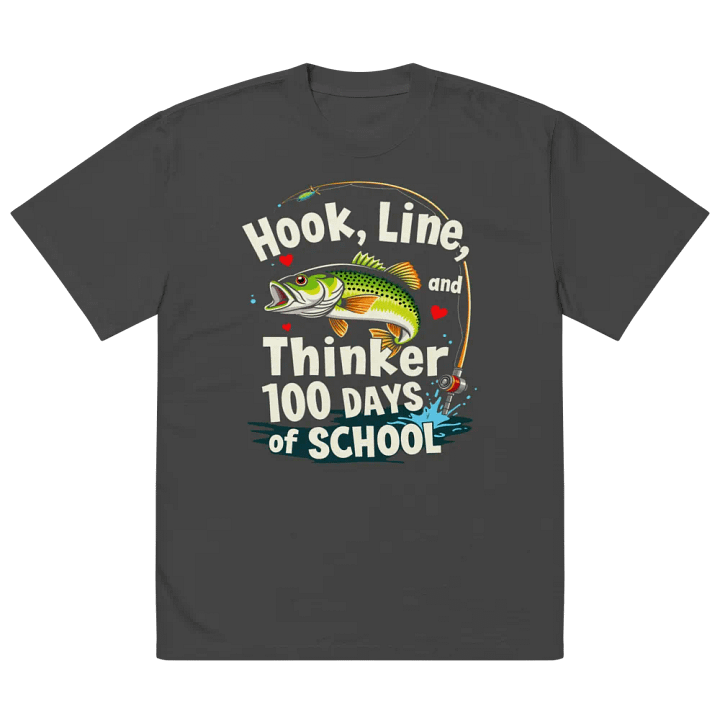 100 Days of School Fishing Faded T-Shirt product image (5)