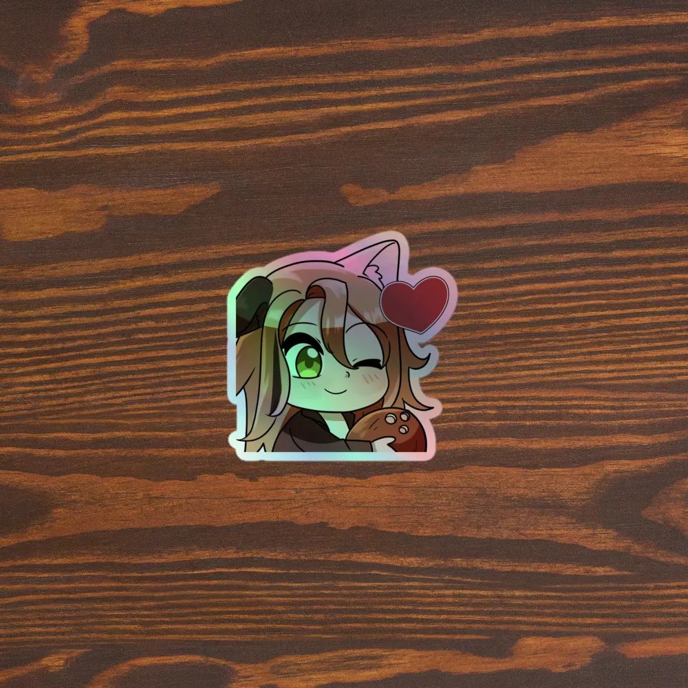 coconut love emote holographic sticker product image (3)