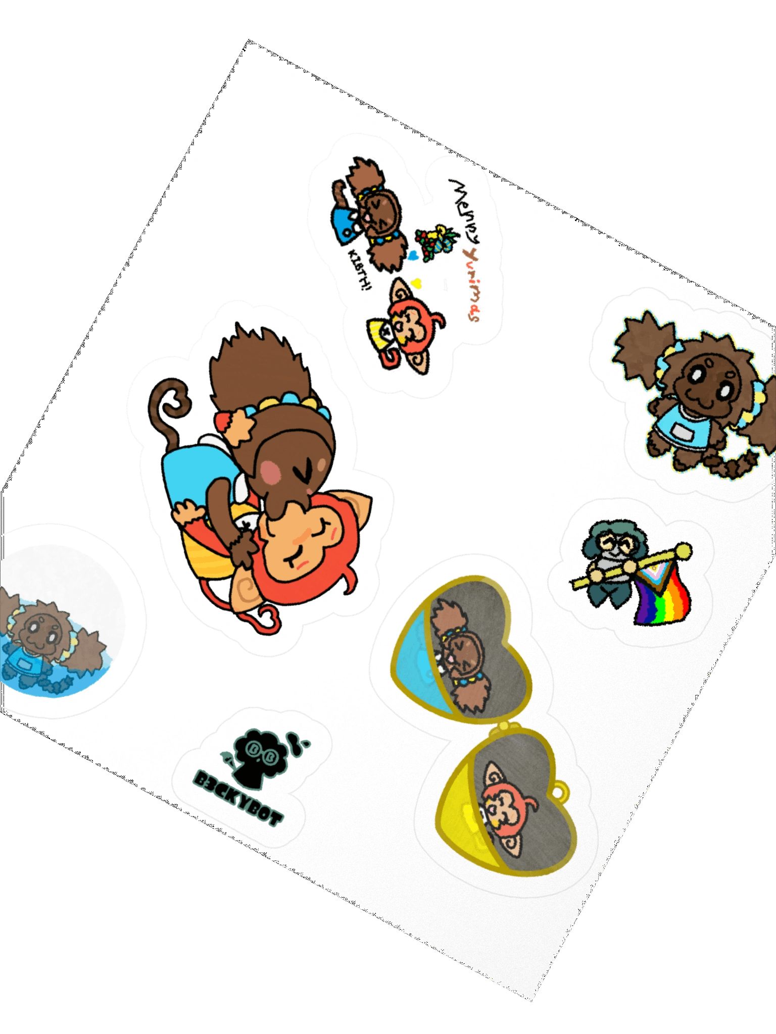 SILLY MONKEY YURI STICKERSHEET!! product image (3)