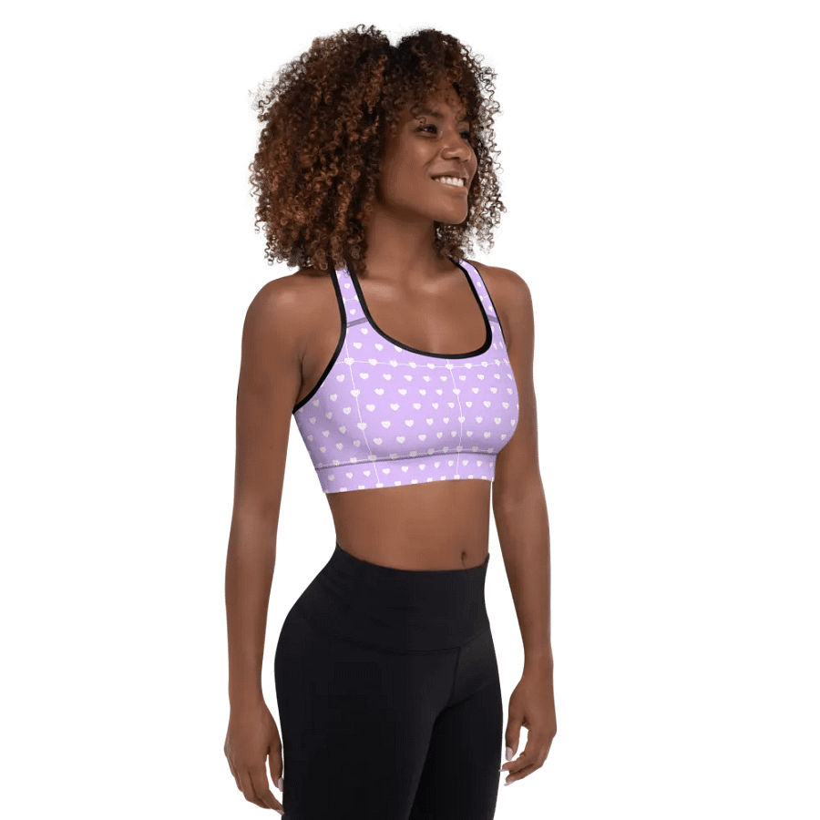 Pastel Heart Seamless Pattern Padded Sports Bra - V3 product image (4)