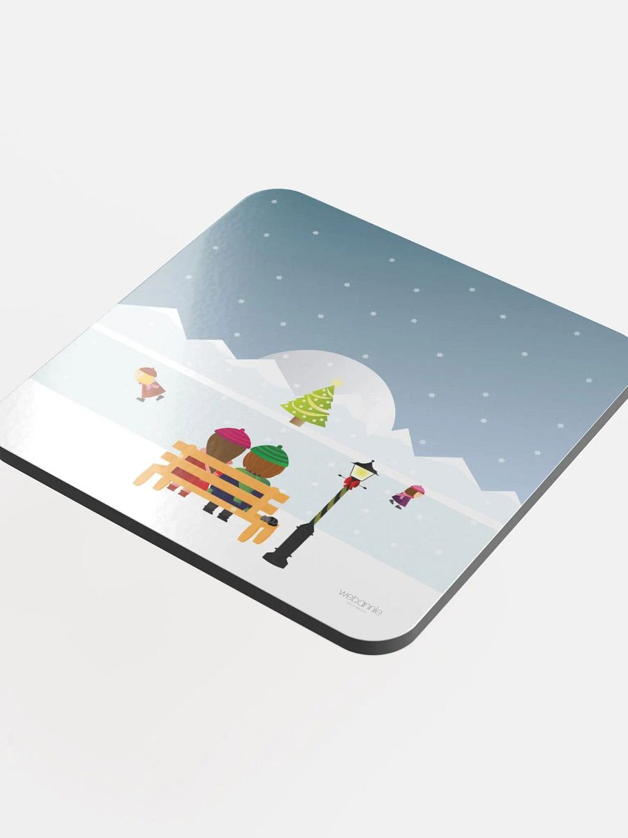 Glossed Cork Coaster - Christmas at the lake product image (4)