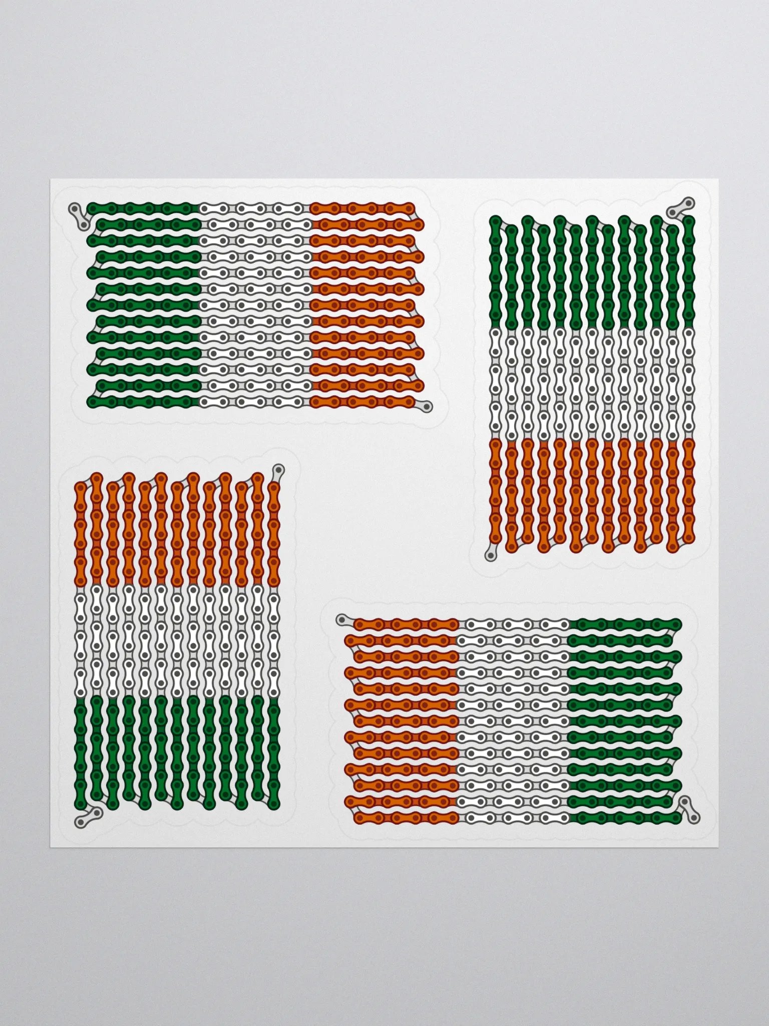 Ireland Bike Chain Flag Sticker 4 Pack product image (1)