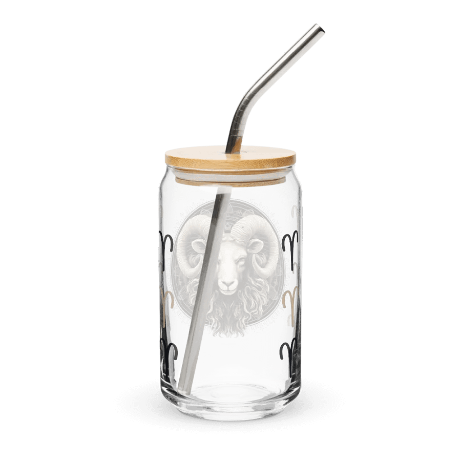 Aries Ram Zodiac Glass Can Sipper product image (3)