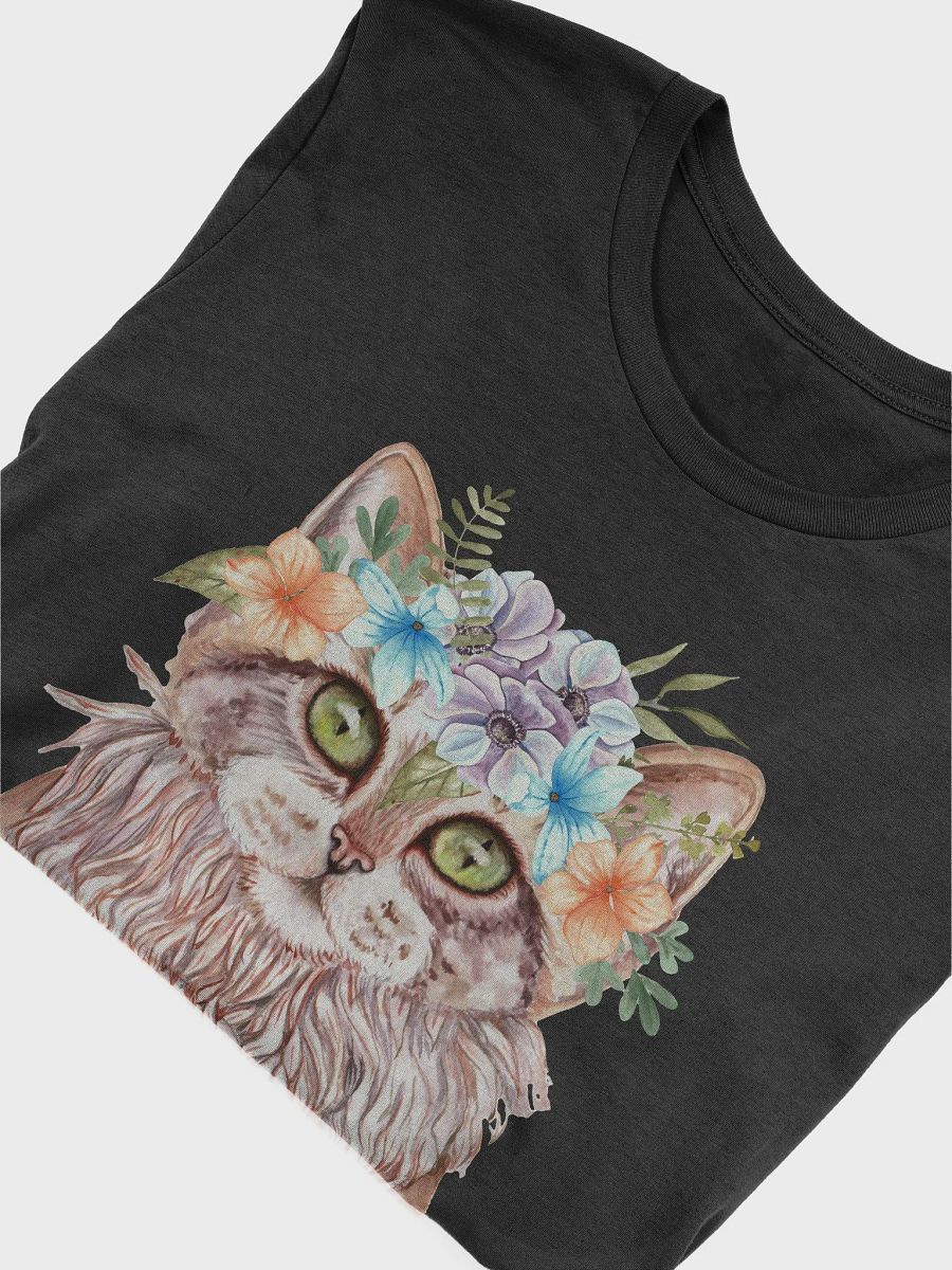 Cat and Flowers Watercolor Art T-Shirt product image (30)
