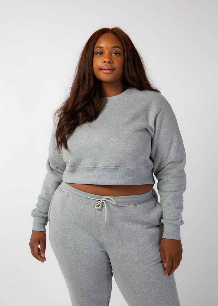 Heathered Fog Cropped Crewneck product image (1)