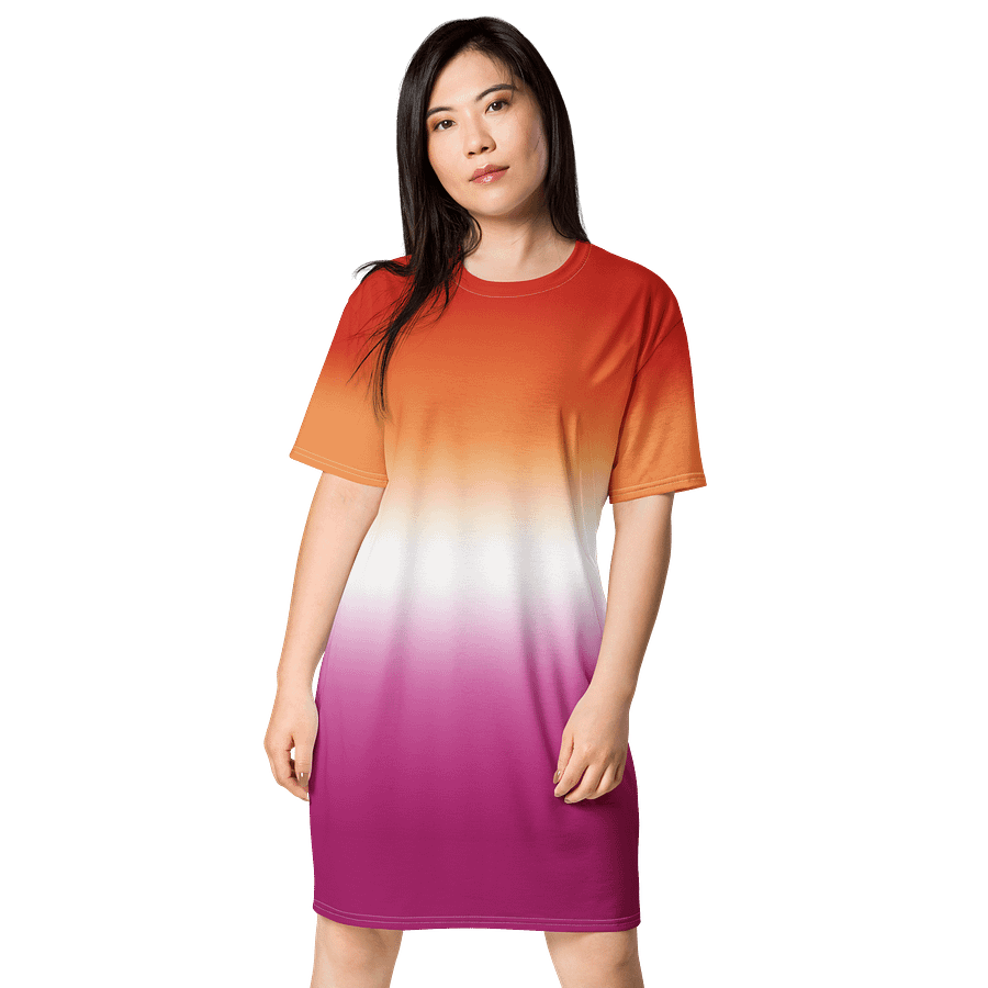 Lesbian Pride Gradient T-shirt Dress product image (1)