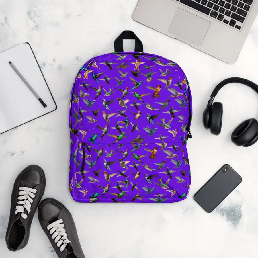 umming birds purple All-Over Print Backpack for arty friends birders product image (12)