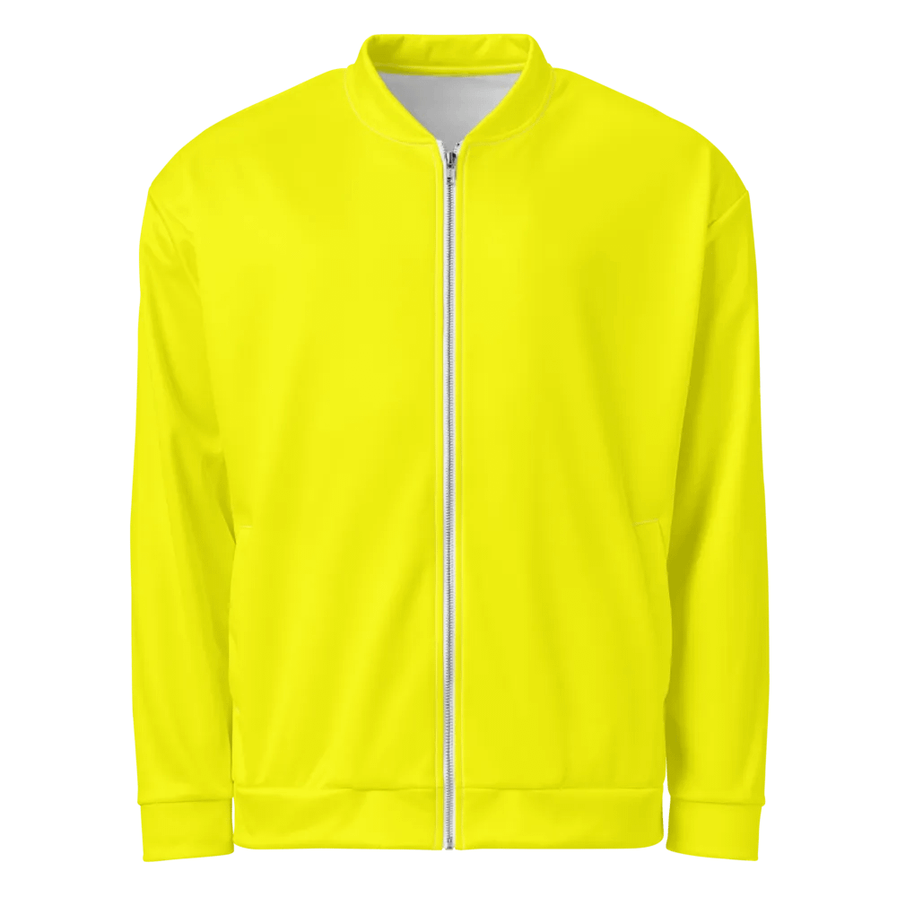 Plain Color Yellow Bomber Jacket product image (1)