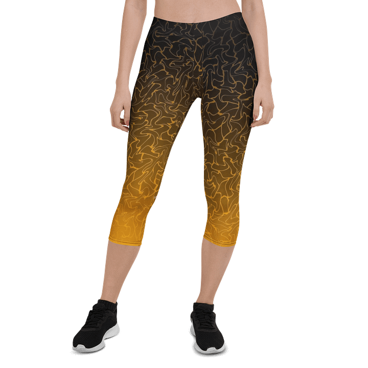 Gradient Abstract Line Pattern Print Capri Leggings product image (1)