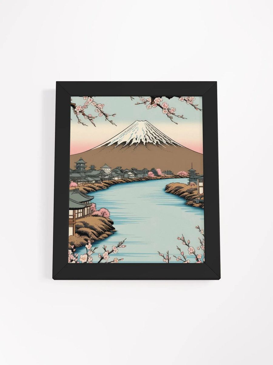 Spring Serenity: Mount Fuji's Reflection Framed High-Quality Matte Poster product image (1)