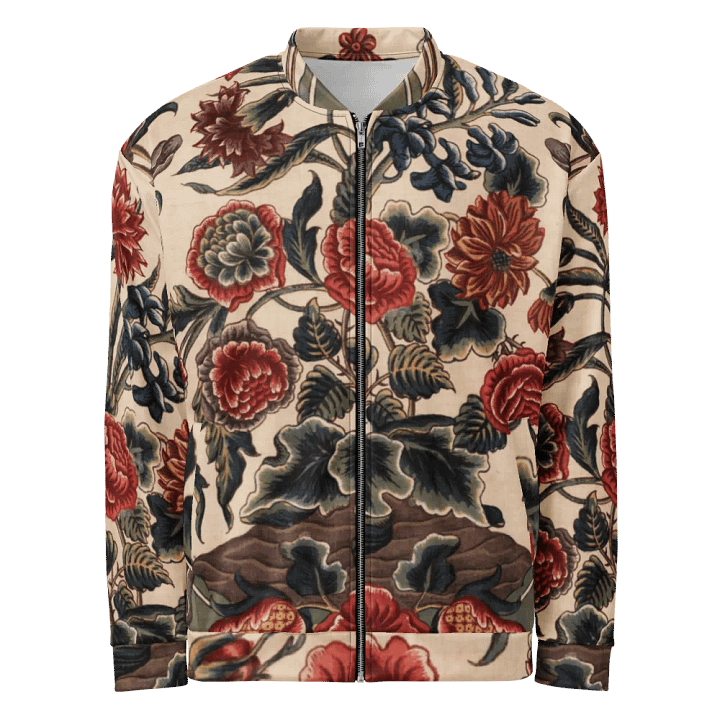 Red Victorian Flowers Bomber Jacket product image (1)
