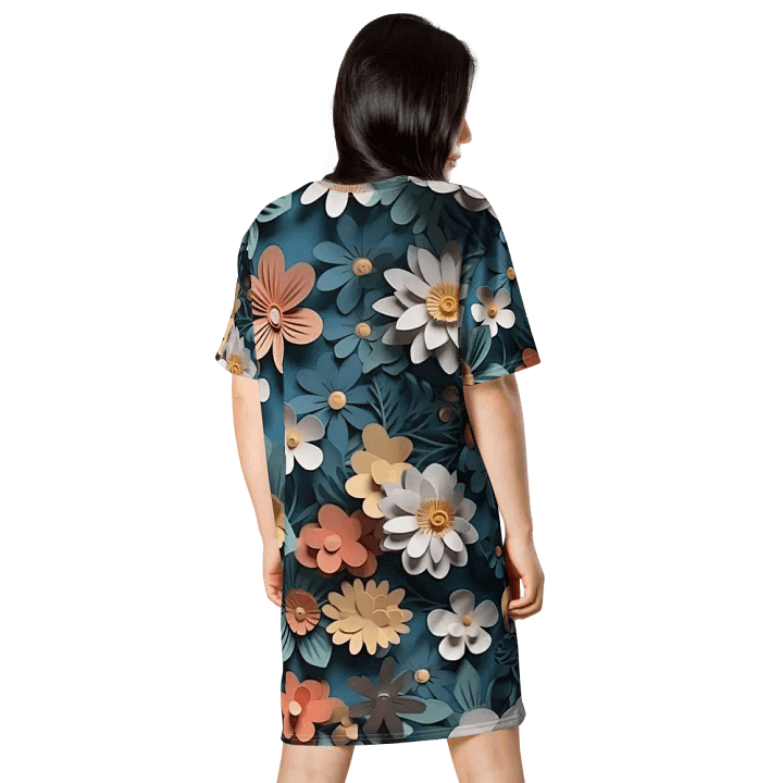 3D-Ditsy-Flowers-Seamless-Patterns T-shirt Dress - V9 product image (2)