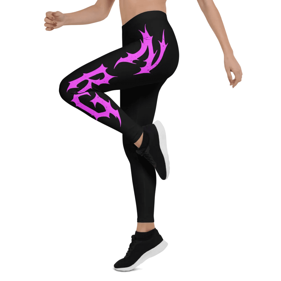 NRG Grunge Cross Yoga Pants (Black/Neon Pink) product image (4)