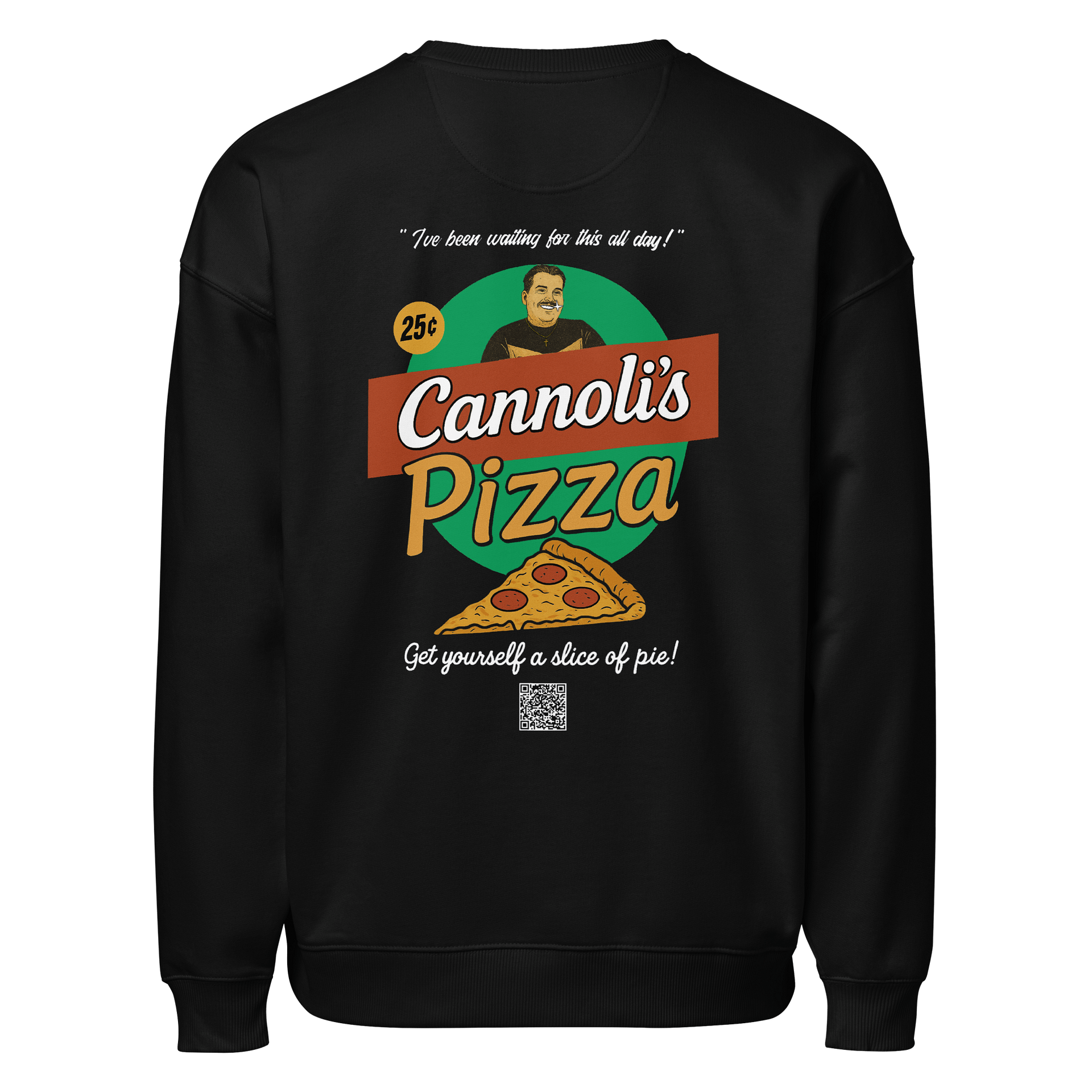 Black Oversized Cannoli's Pizza Sweater product image (2)