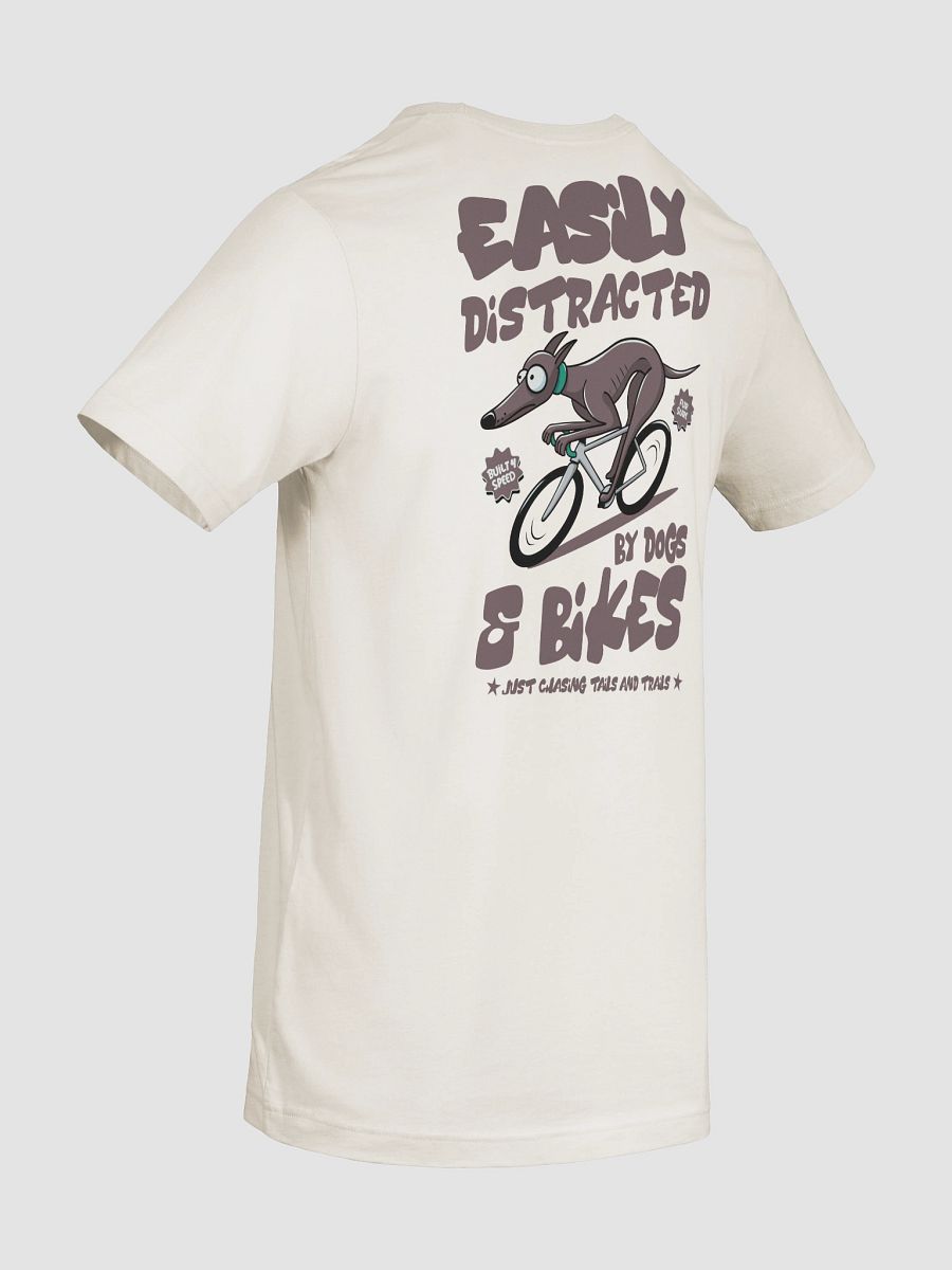 Easily Distracted by Dogs & Bikes Funny Cycling T-Shirt – Greyhound Dog Rider Tee for Bike Lovers - Plain product image (46)