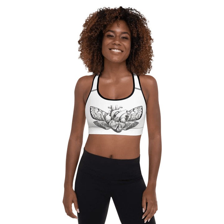 Moth Heart Padded Sports Bra product image (1)