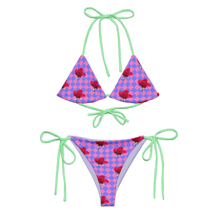 Rosy string bikini {melon and periwinkle} product image (2)