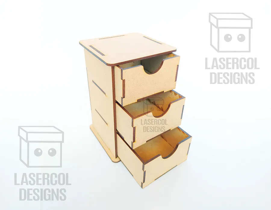 3 Drawers Desk Organizer - Laser Cut Files product image (8)