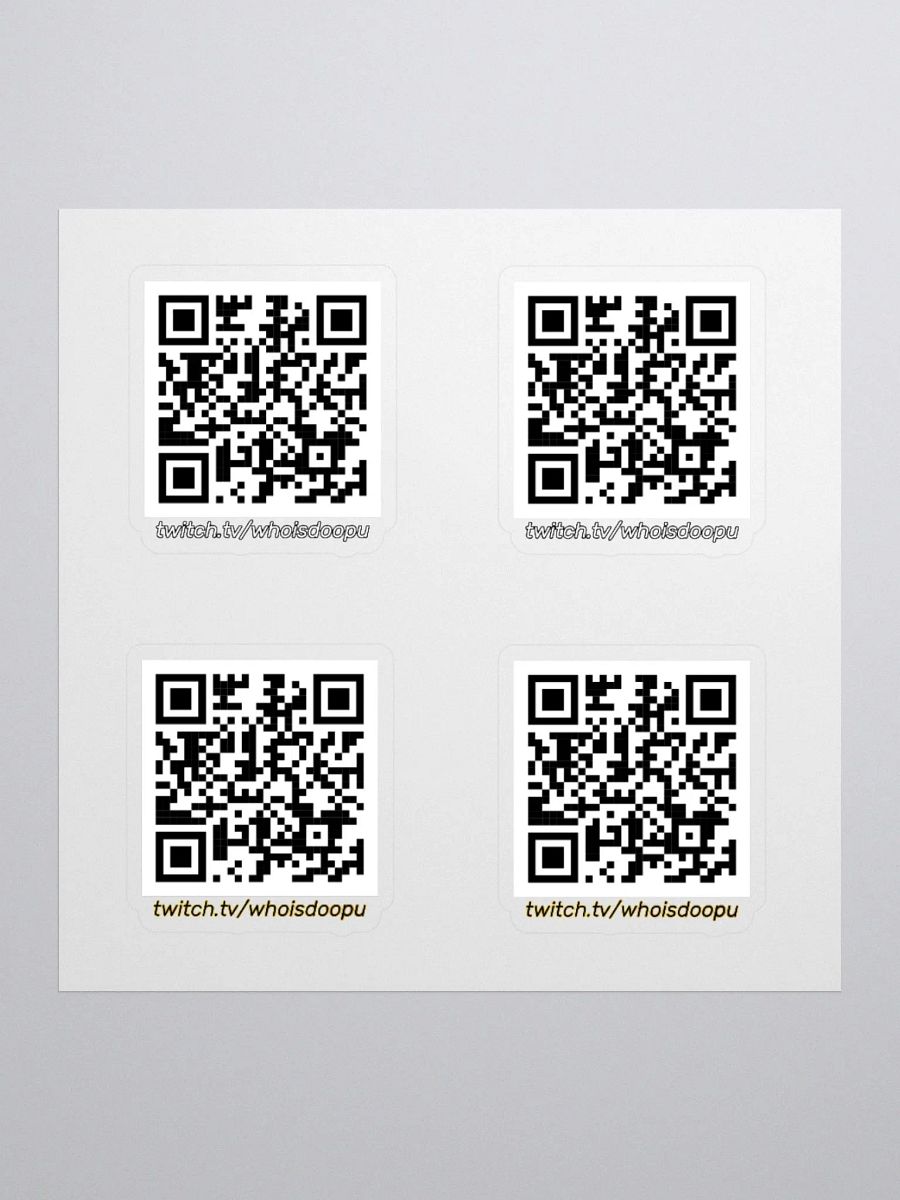 WhoIsDoopu Twitch QR Code - 4 Sticker Sheet product image (1)