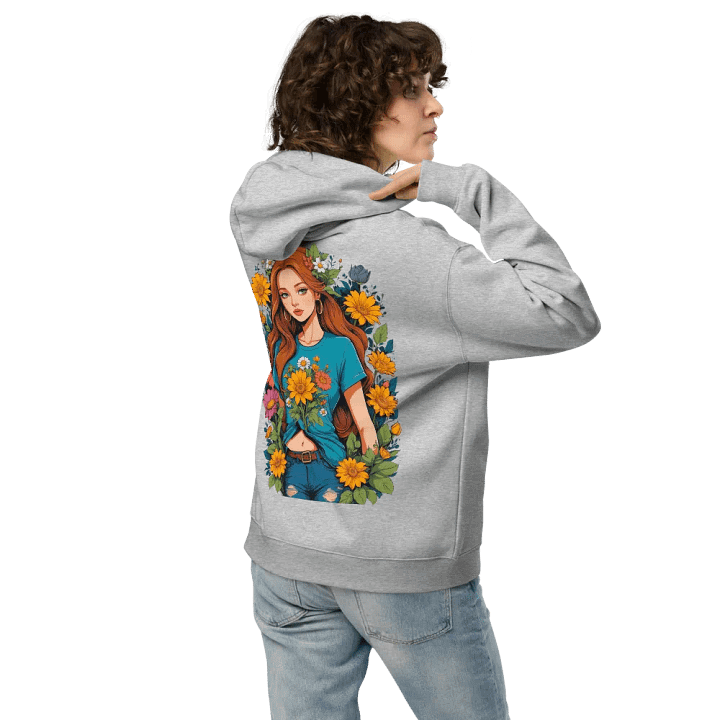 Bloomcore Flower Girl - Premium Hoodie - Athletic Heather - v1 - Back Printed Design product image (2)