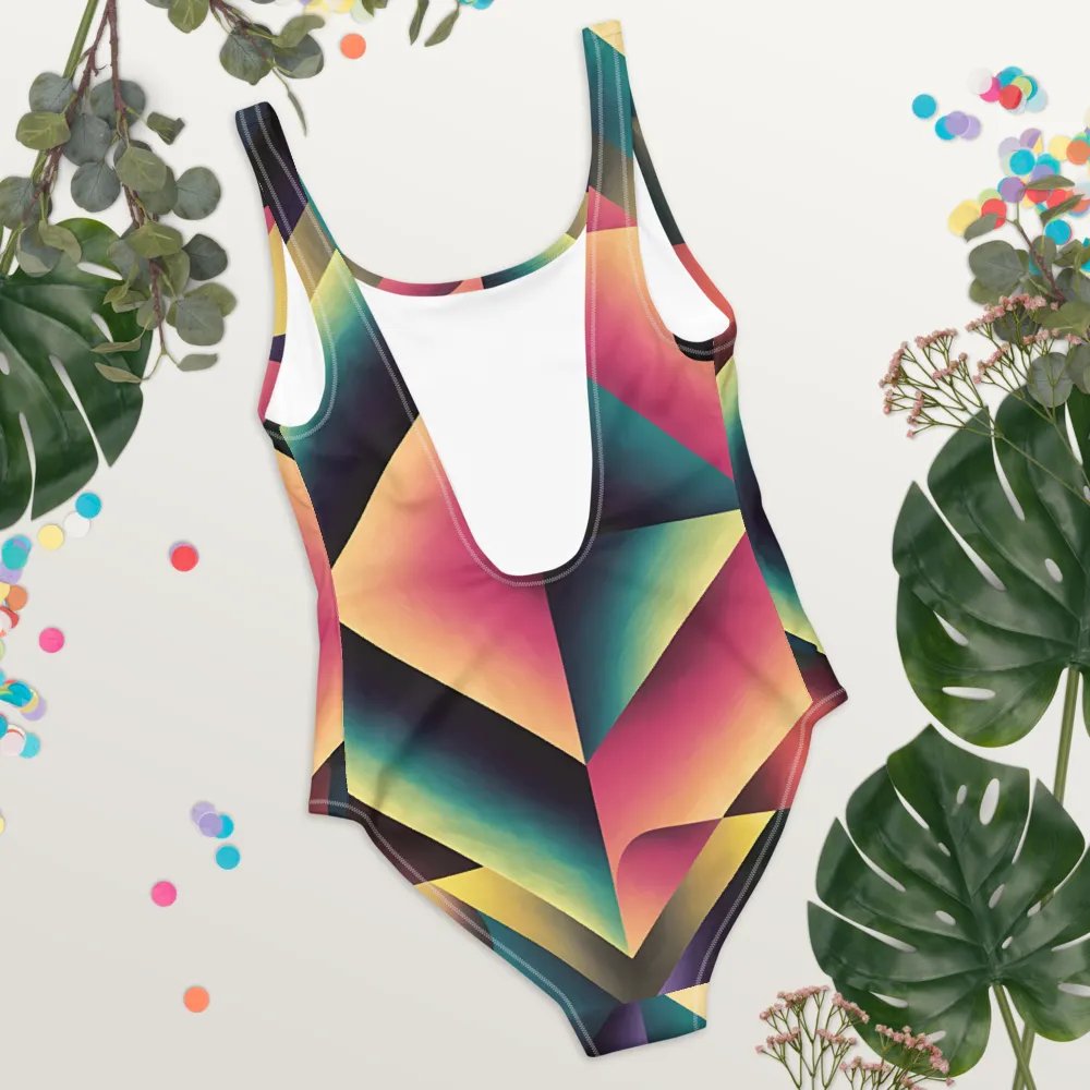 Abstract Lithographic Pattern Design one piece Swimsuit - V7 product image (4)