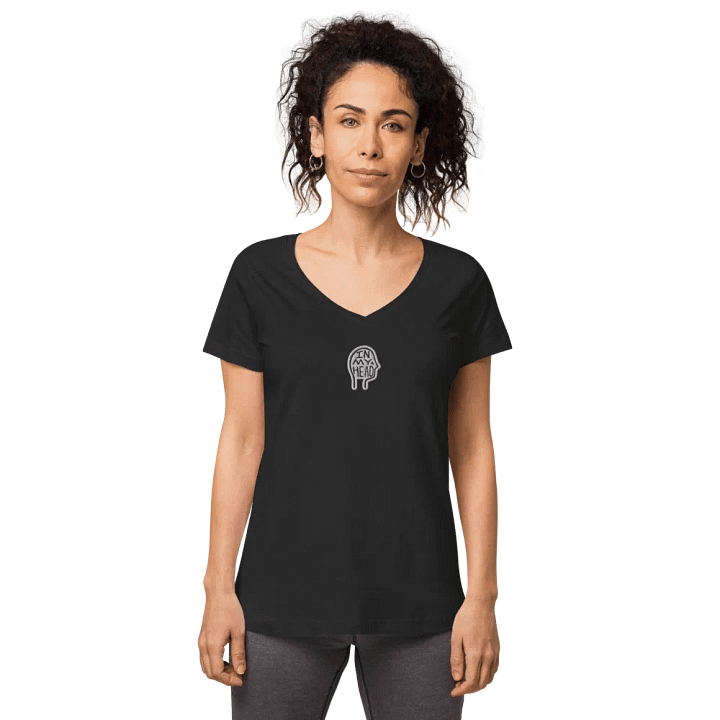 In My Head embroidered women's fitted v-neck tee (bubble design) product image (2)