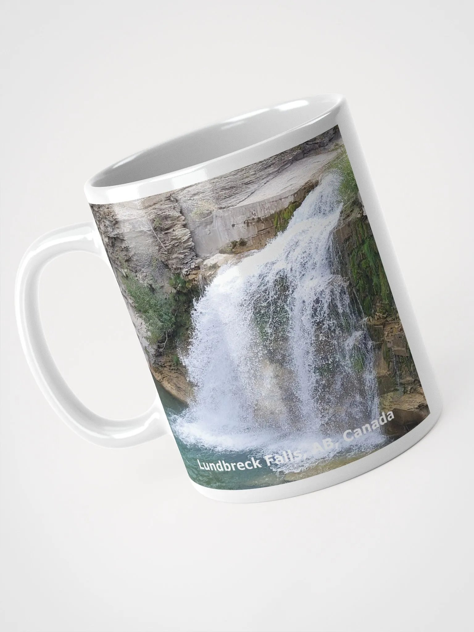 White glossy mug - Lundbreck Falls product image (5)