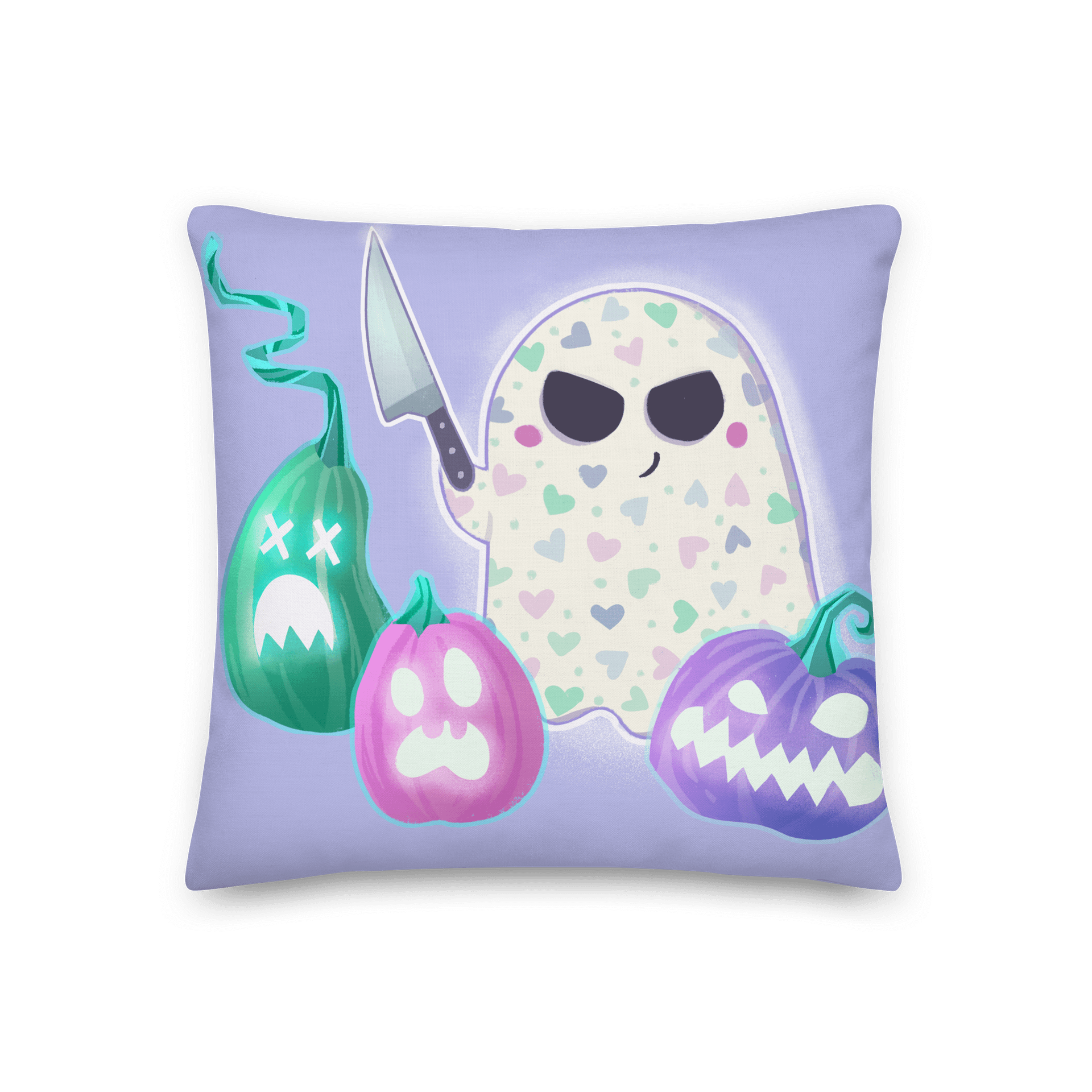 Little Ghost Pumpkin Carver in Purple & Pink #2 - Pillows product image (3)