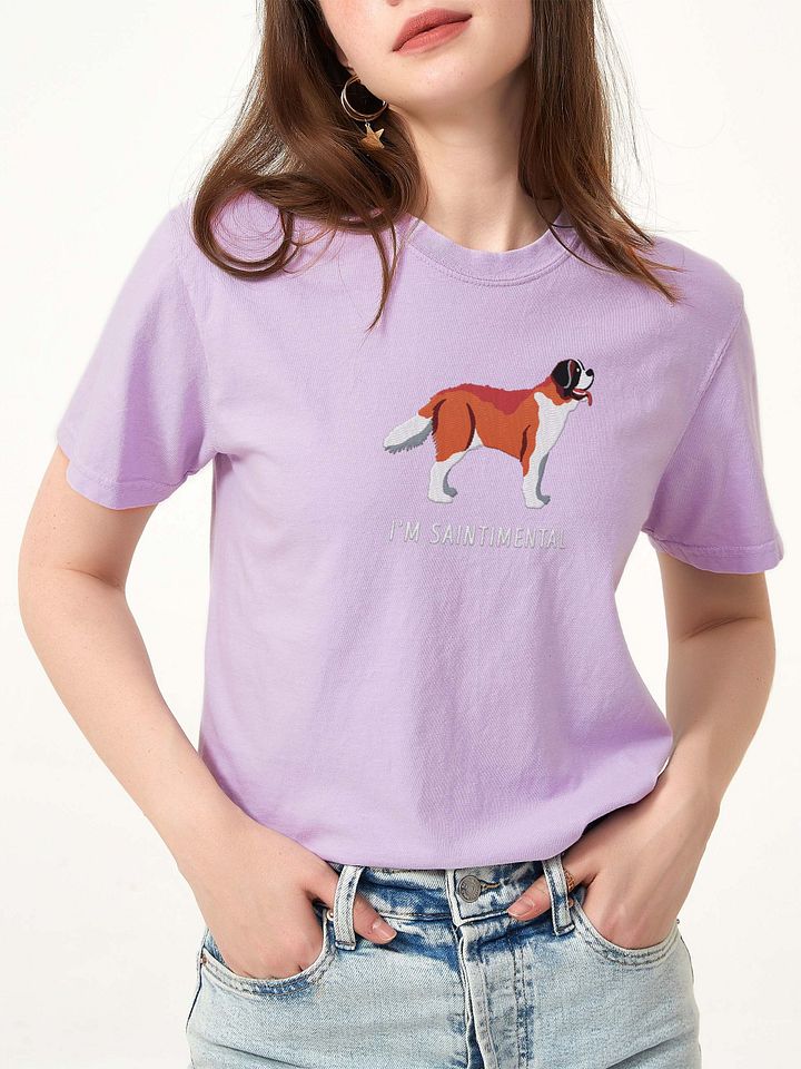 I'm Saintimental T-Shirt(Embroidered) of a Saint Bernard(Red) product image (2)