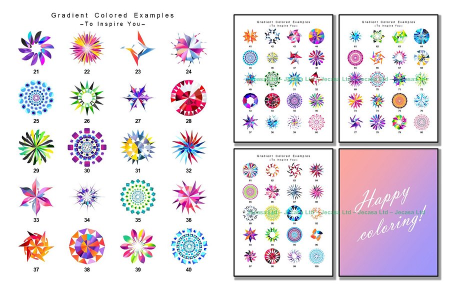 100 Geometric Mandala Coloring Pages | PDF | Digital File | Series GM2025 Vol. 6 product image (2)