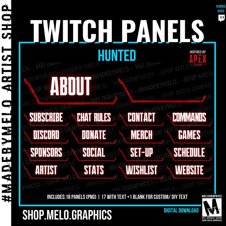 Hunted - Twitch Panels (18) | #MadeByMELO product image (1)