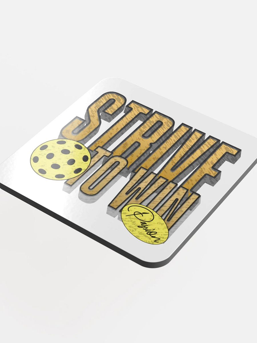Strive to Win Pickleball Golden Text Cork Coaster product image (4)