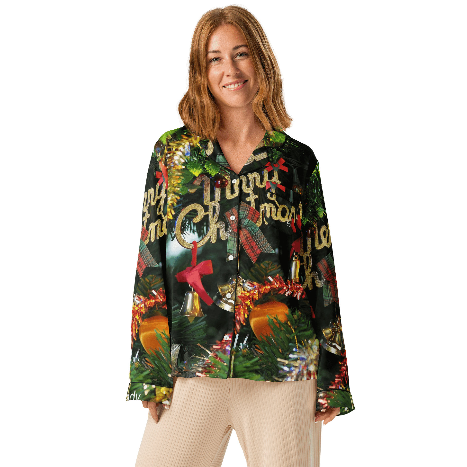 'Christmas Time (Far and Near)' Silky Pyjama Top product image (1)