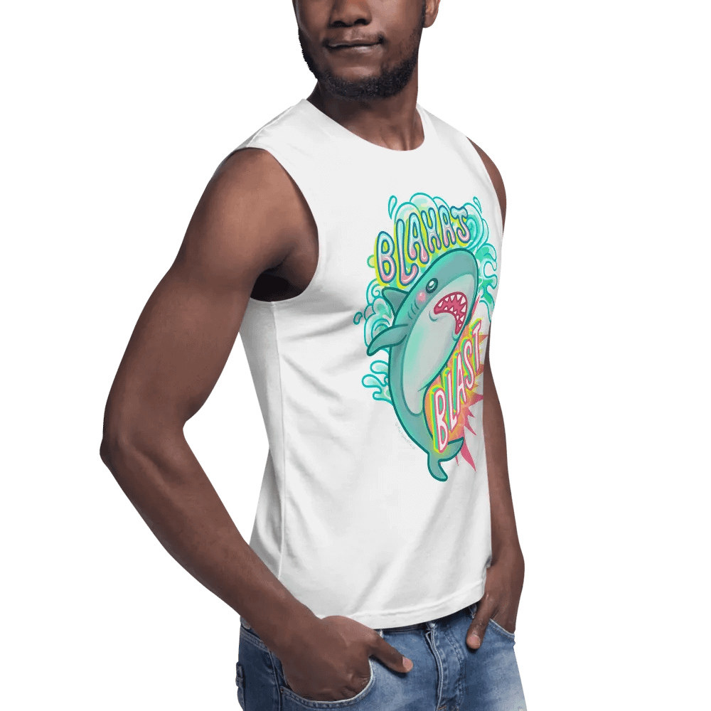 Blahaj Blast Muscle Tank product image (8)
