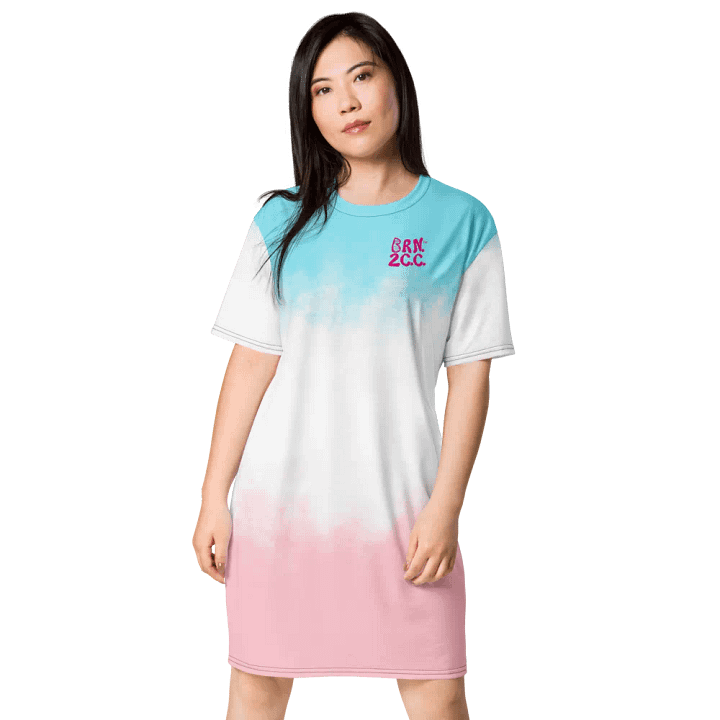 BOURNE to Cape Cod™ | Coastal Dream T-Shirt Dress | Pink & White Tie-Dye | Beachy-Chic & Bold product image (1)