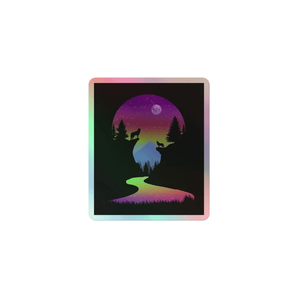 Neon nature holographic sticker product image (1)