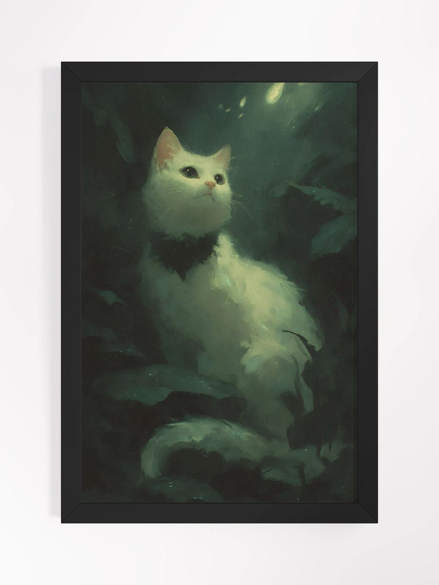 Mystical White Cat Framed Matte Poster product image (1)