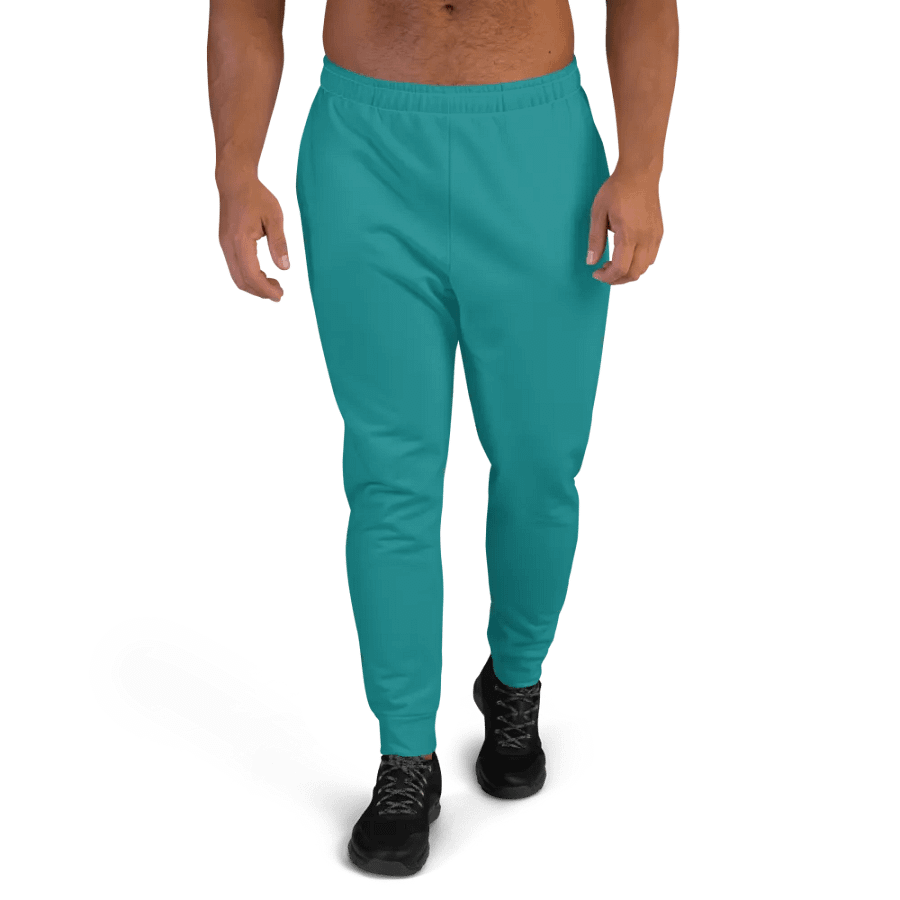 Plain Teal Green Light Summer Recycled Polyester Premium Men's Joggers by Treasure Pie product image (1)