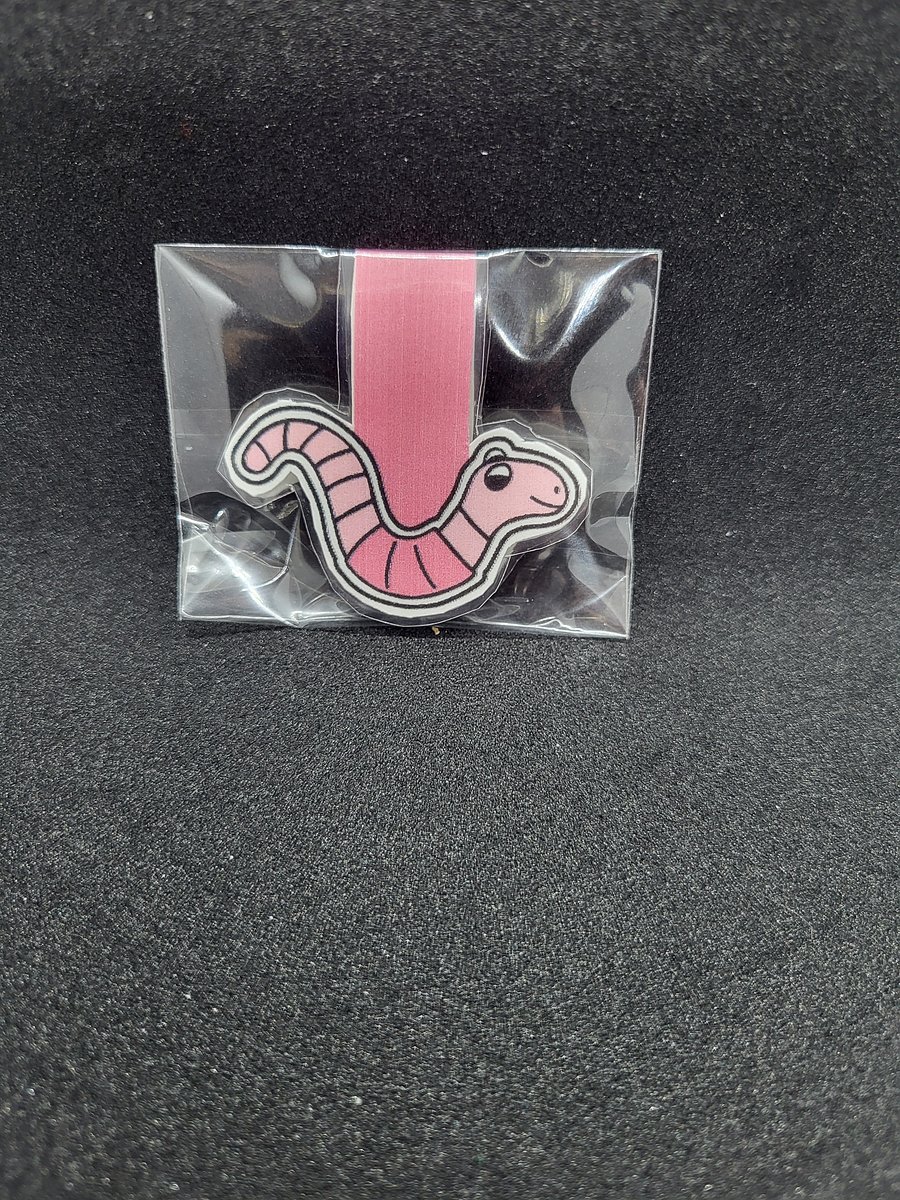 Cute Cartoon Pink Wormie Magnetic Laminated Bookmark for Insect Lovers product image (1)