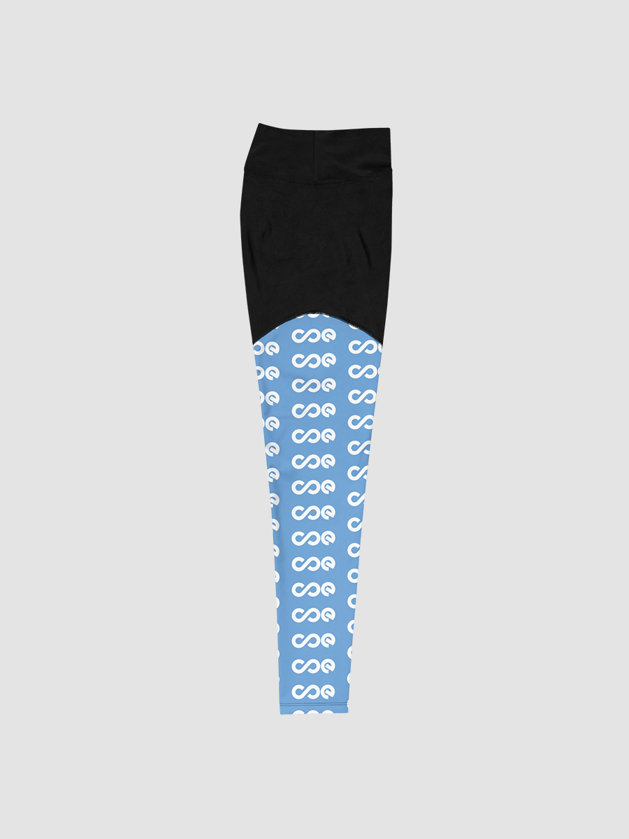 COE Premium Sports Leggings Black & Blue - White Logo product image (4)