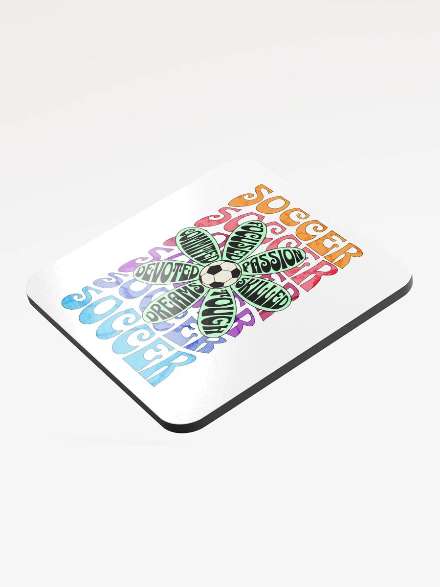 Flower Soccer Motivational Dreams Cork Coaster product image (3)