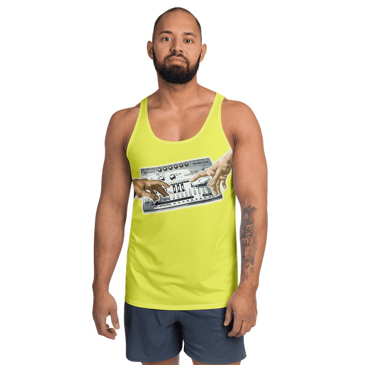 The creation of Roland TB303 by Frank Fonik classic synth Tribute, Regular fit Tank Top product image (1)