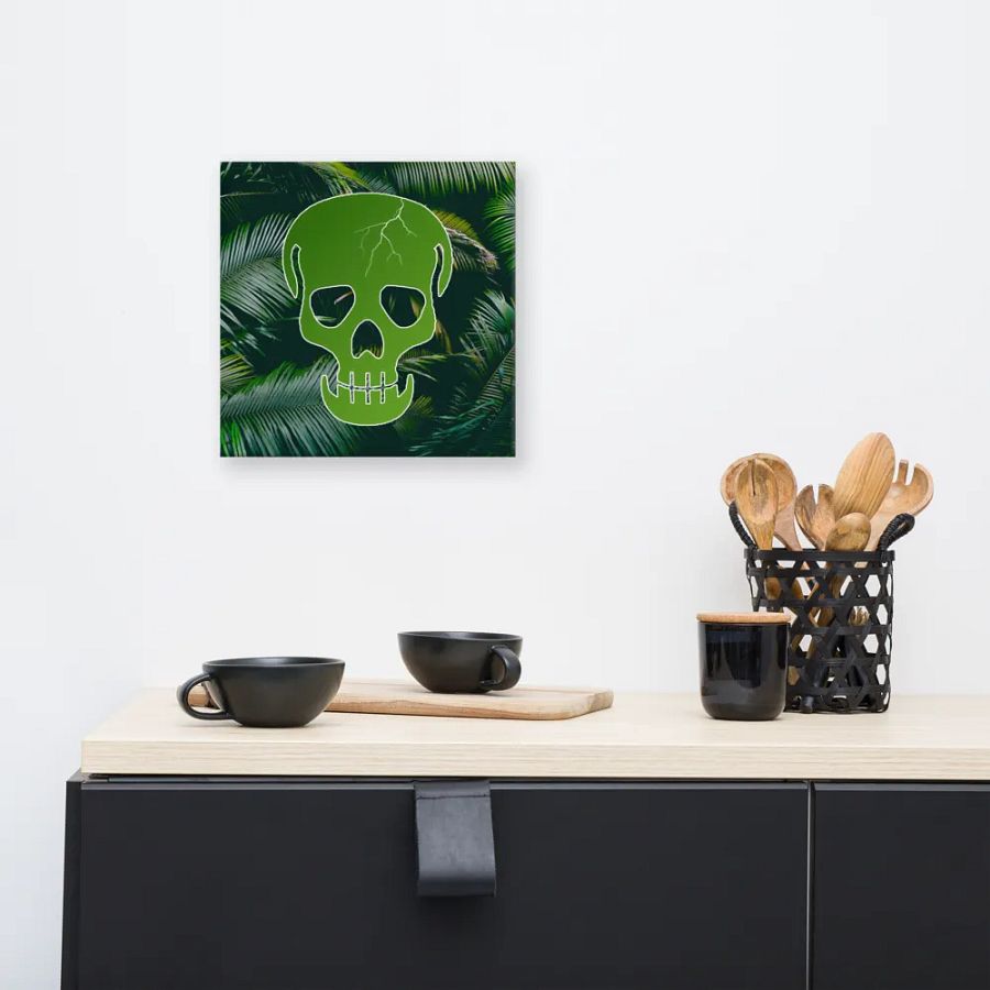 Endangered Species - Mexico - Tropical Mystery Green Skull Canvas Art product image (3)