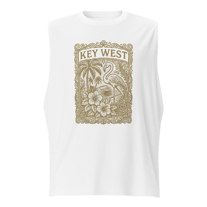 Key West Tropical Men's Tank Top with Flamingo and Hibiscus product image (1)